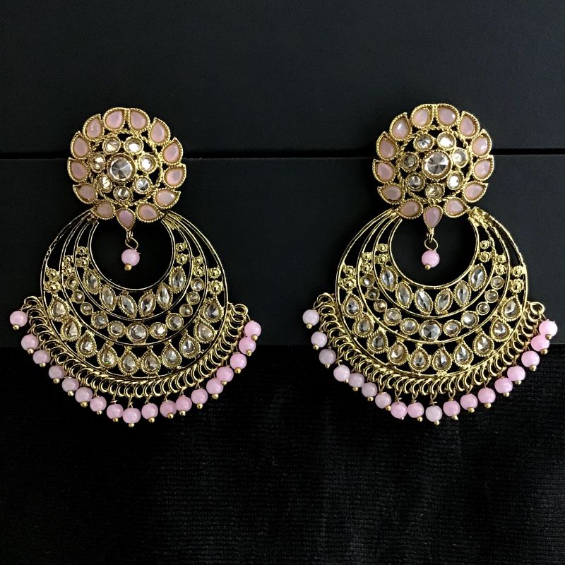 Big Dark Pink Traditional Jhumka Earrings for Girls by FashionCrab® -  FashionCrab.us